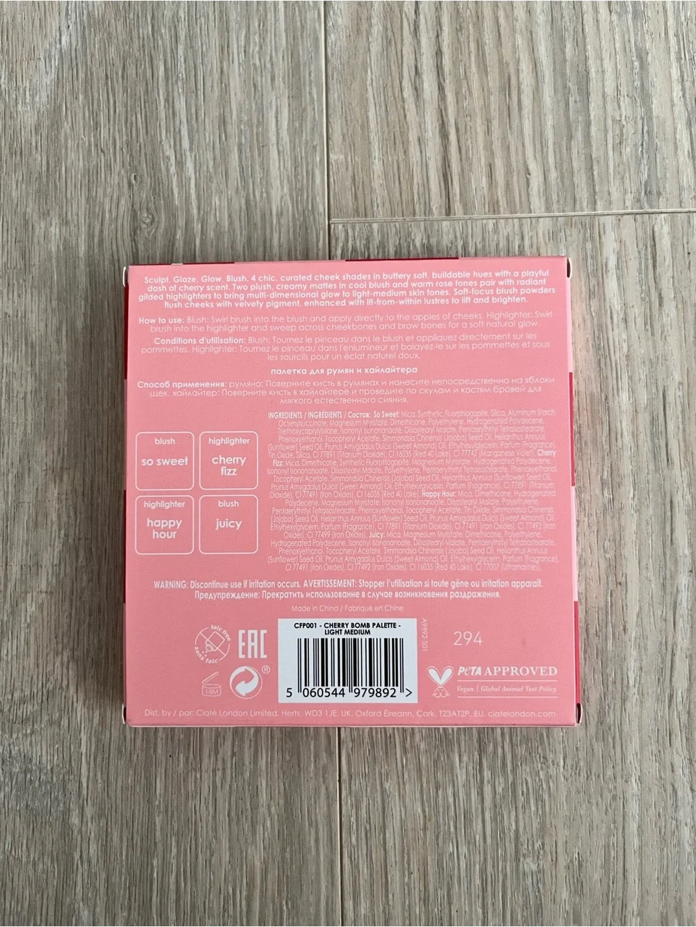 NEW Ciaté London Cherry Bomb Blush & Highlighter Palette Light/Medium